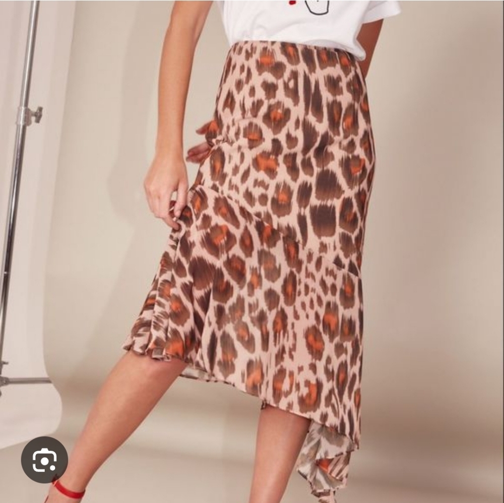C/MEO Collective Animal Print Midi Skirt Size Small